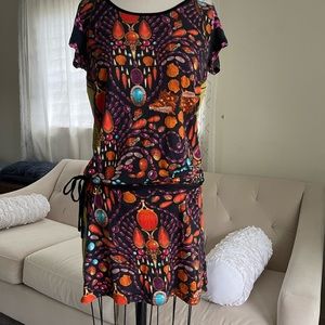 Black and Orange Mini Dress with Bold Style
